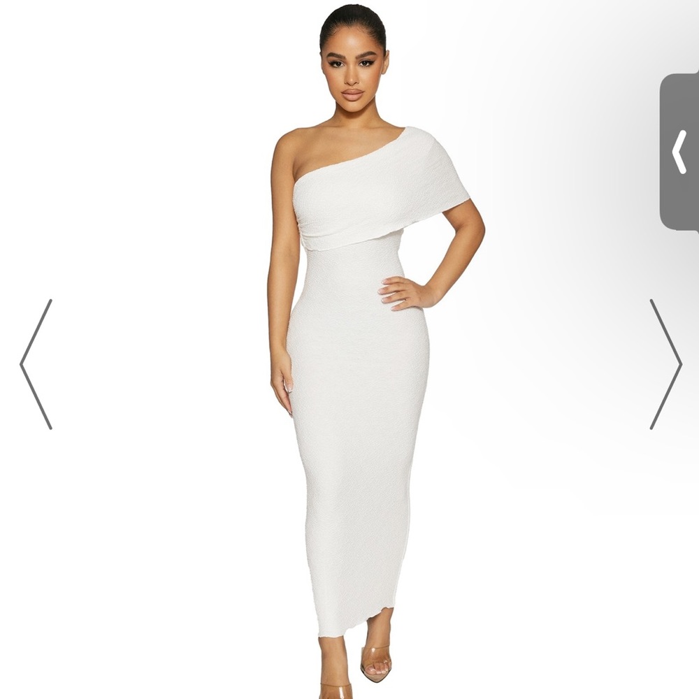 NAKED WARDROBE COLD SHOULDER DRESS